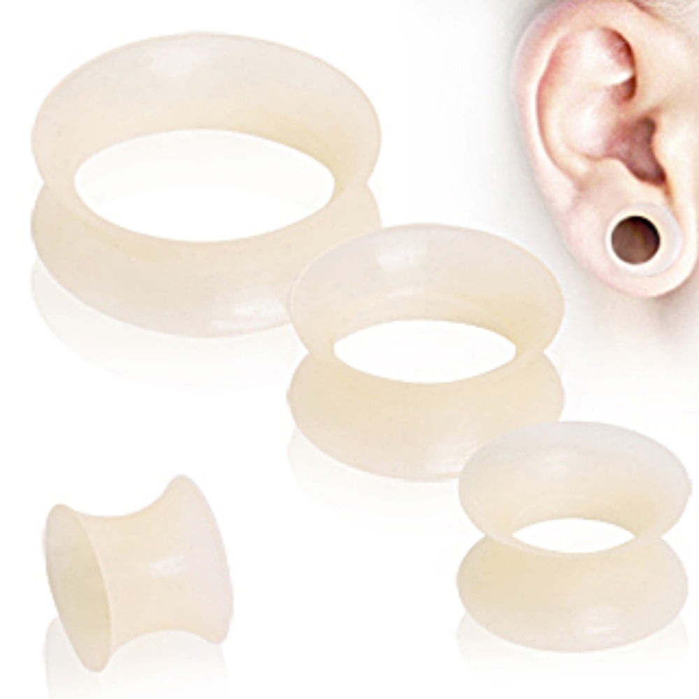 Coloured Silicone Light Weight Bright Ear SKIN Flesh Tunnels 2 ps Pair