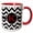 Red, variant on Black And White Chevron Monogram Red Initial K 11oz Two-Tone Mug