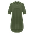 thumbnail image 4 of Womens 3/4 Sleeve Dresses Plus Size T Shirt V Neck Casual Summer Solid Color Tunic Tops, 4 of 5