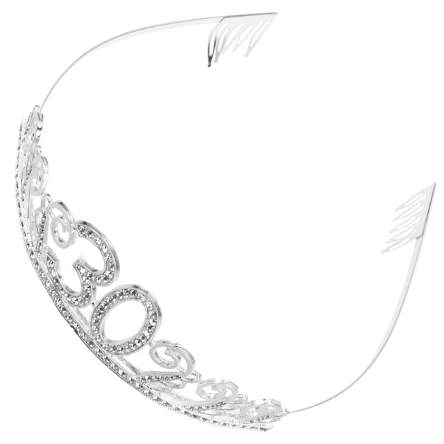 Moluckfu Tiara De Cumpleaños Plateada Con Delicado Para Fiesta Y Sesión De Fotos
