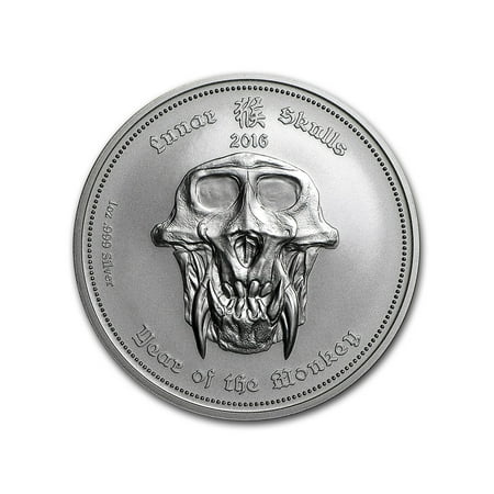 2016 Palau 1 oz Silver Lunar Skulls Year of the Monkey