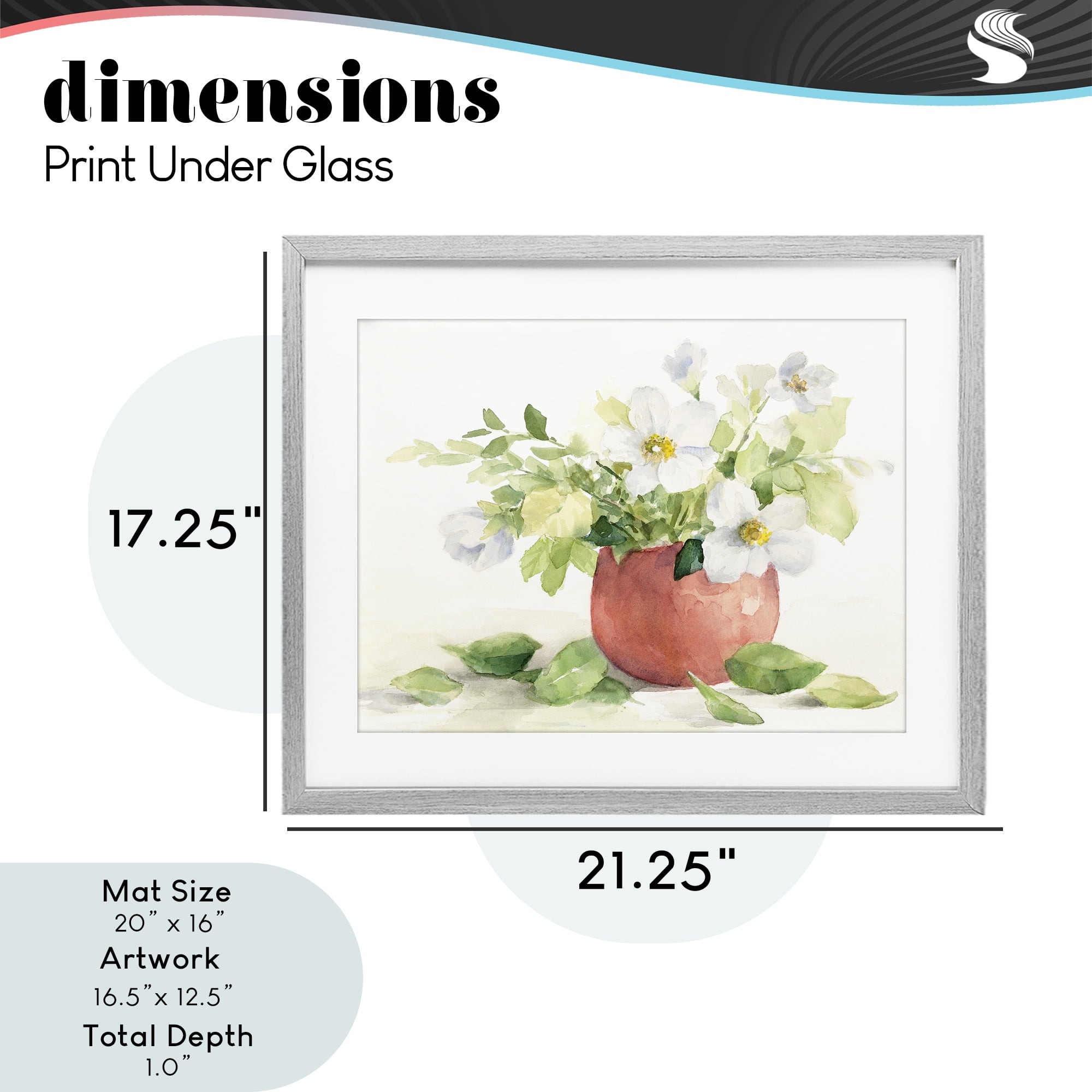 Stupell Industries White Anemones in Copper Vase Gray Framed Print Under Glass, design by Lanie Loreth