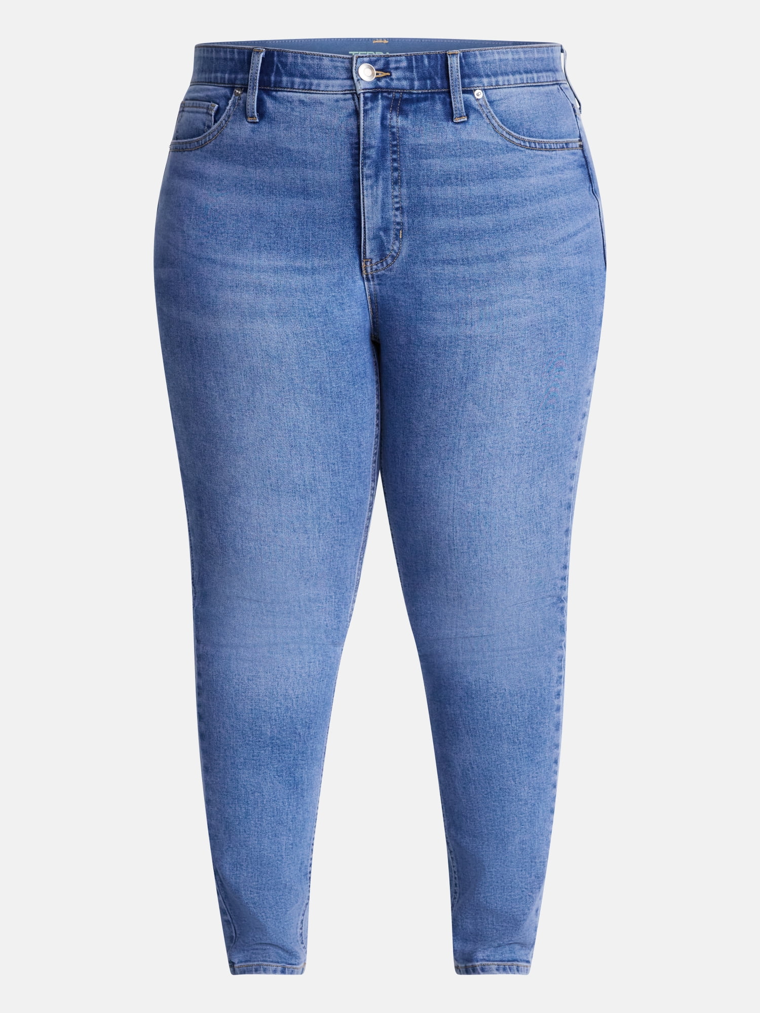 Terra & Sky Women's Plus High Rise Skinny Jeans, 27" Inseam, Sizes 16W-26W