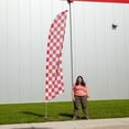thumbnail image 2 of Vispronet Red/White Checkered Feather Flag Kit - 13.5ft Knitted Polyester Swooper Flag with Pole Set and Ground Spike - Printed in The USA…, 2 of 6
