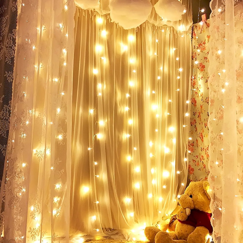 Snowflakes LED Curtain String Lights Christmas Window Curtain Light Pl –  Lasercutwraps Shop