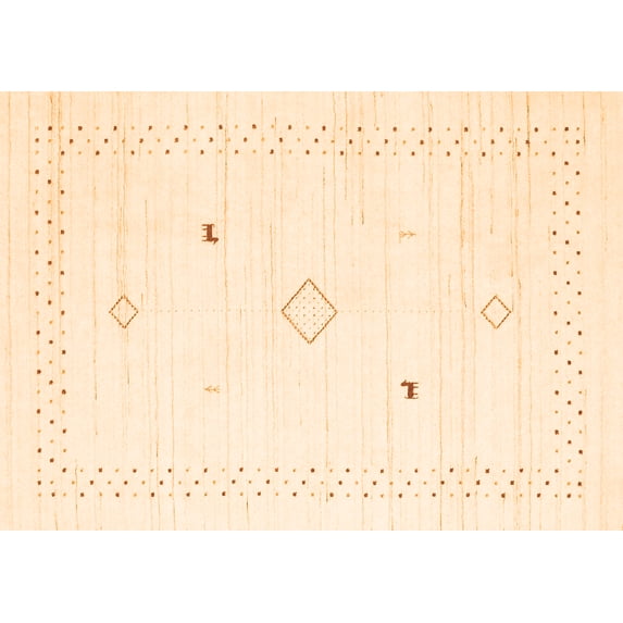 Ahgly Company Indoor Rectangle Solid Orange Modern Area Rugs, 7' x 9'