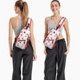 thumbnail image 6 of Sling Backpack,White Christmas Santa Pattern Sling Bag with Water Bottle Holder,Waterproof Sling Bag for Men/Women with Headphone Jack for Hiking,Travel, 6 of 6