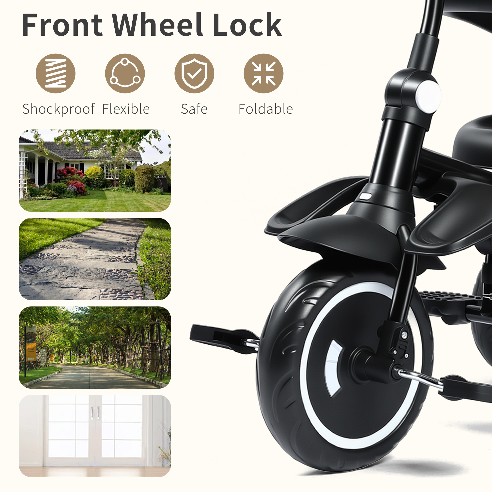 AILEEKISS 7-in-1 Kids Tricycle with Push Handle Ages 1-5 photo 4