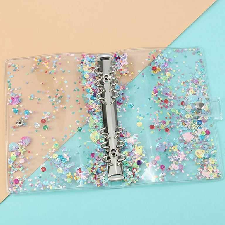 A6 Refillable Binder, Dustproof ,Detachable Design, Durable Exquisite, with  Sequins 6 File Folder for Statiry Supplies A6 Paper 