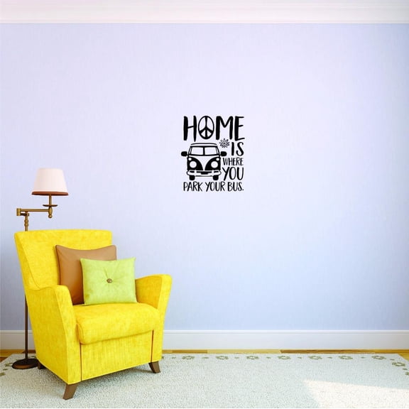 Custom Decals Home Is Where You Wall Art Size: 16 X 24 Inches Color: Black