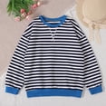 thumbnail image 7 of Annhoo Girls Striped Crewneck Sweatshirt Kids Long Sleeve Oversized Pullover Tops Fall Fashion Clothes 6-13 Years, 7 of 7