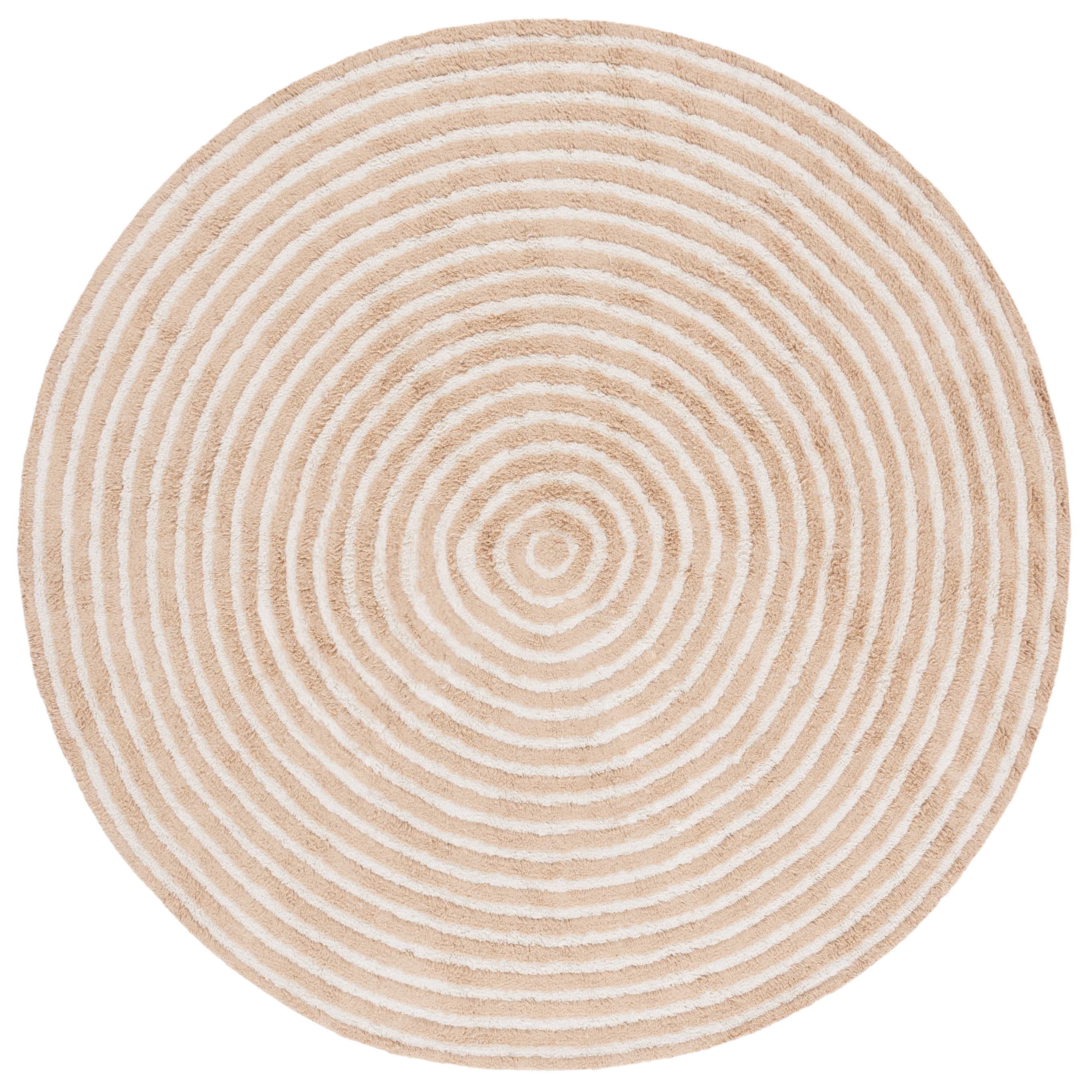 Safavieh Easy Care Beckah Geometric Machine Washable Area Rug, Orange/Ivory, 6' x 6' Round