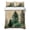 Brown, Green, Beige, variant on Quilts Queen Size Bedding Set, Green Pine Tree Lightweight Quilted Comforter, Farmhouse Nature Forest Landscape Soft Reversible Bedspread Coverlet with Pillow Covers for All Season, 90" x 96"