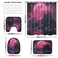 thumbnail image 4 of 4-Piece Bathroom Set with Waterproof Shower Curtain with Non-Slip Bath Mat, U-Shaped Mat & Toilet Lid Cover Pink Moon and Cherry Blossoms, 4 of 8