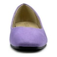 thumbnail image 3 of Ollio Women's Shoes Faux Suede Basic Slip On Comfort Square Toe Ballet Flat SF177, 3 of 6