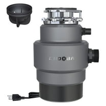 Garbage Disposal 3/4HP, Continuous Feed Food Waste Disposal, Garbage Disposal with Power Cord, Quiet Food Waste Grinder for Kitchen Sink, Gray