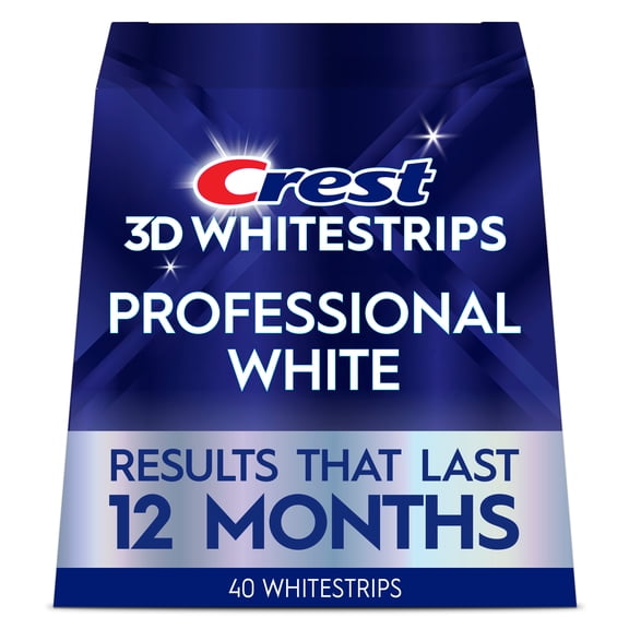 Crest 3D Whitestrips Professional White At-home Teeth Whitening Kit, 20 Treatments, 20 Levels Whiter