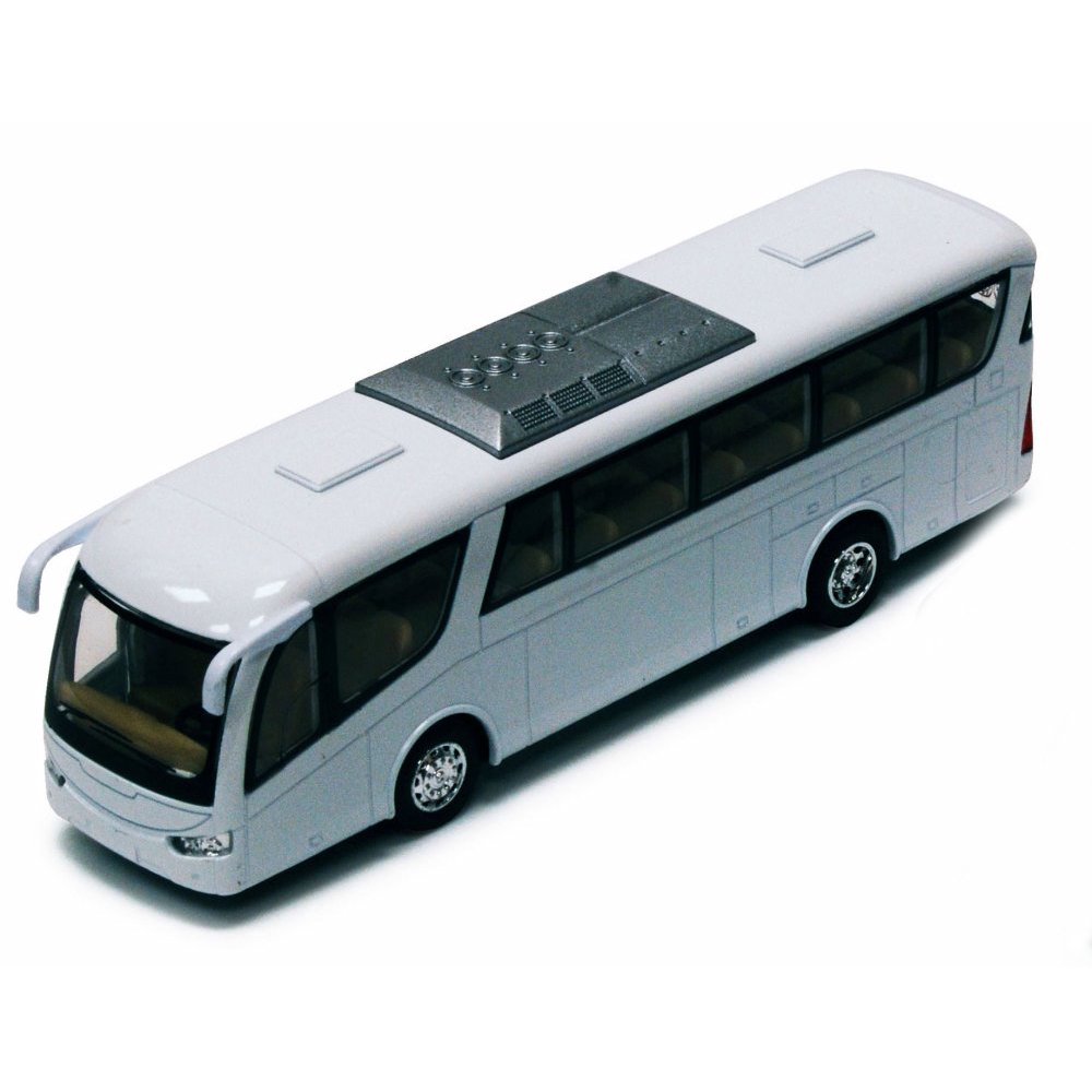 Coach Bus, White Kinsmart 7101DW 7" Diecast Model Toy Car (Brand