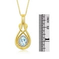 thumbnail image 6 of RYLOS Jewelry For Women Yellow Gold Plated Silver Love Knot Tennis Bracelet & Necklace Gemstone W/ Diamonds Adjustable 7"-8" Wrist & 18" Chain 9X7MM & 6X4MM Aquamarine March Birthstone Jewelry, 6 of 9