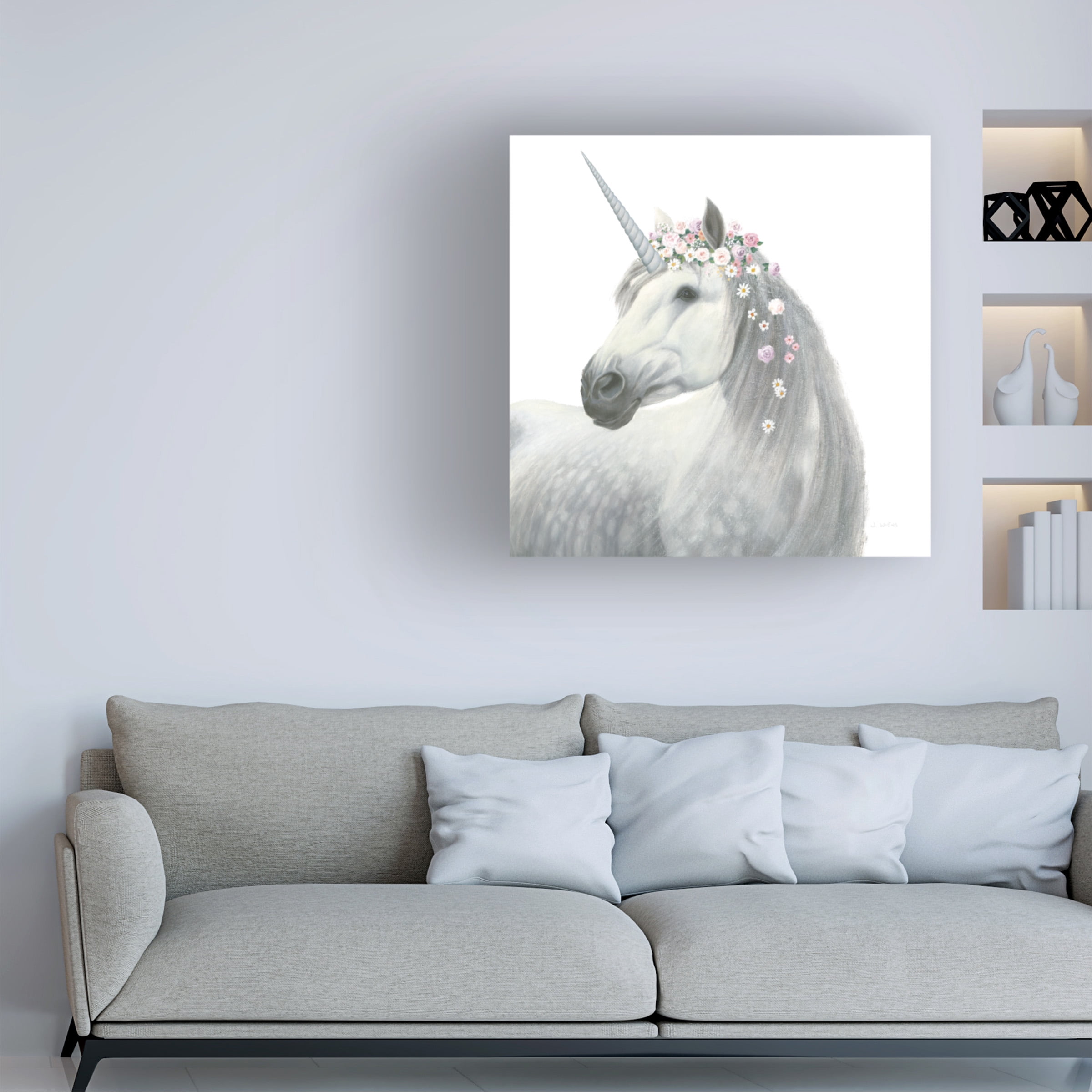 James Wiens 'Spirit Unicorn II Square' Canvas Art