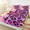 thumbnail image 3 of Manfei Pink Moth Butterflies Twin Sheet Sets,Abstract Cheetah Pattern Twin Fitted Sheet,Black Splash Ink Flat Sheet For Girl Teens,Super Cozy Room Decor,3 Pieces, 3 of 7