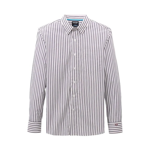 Wrangler Mens Cody Johnson White Stripe Shirt