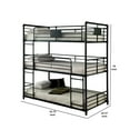 thumbnail image 5 of Benjara 3 Tier Industrial Style Twin Size Bunk Bed with 2 Ladders, Black, 5 of 5
