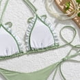 thumbnail image 5 of Women's Sexy Plaid Bikini Two-piece Swimsuit Army Green L, 5 of 8