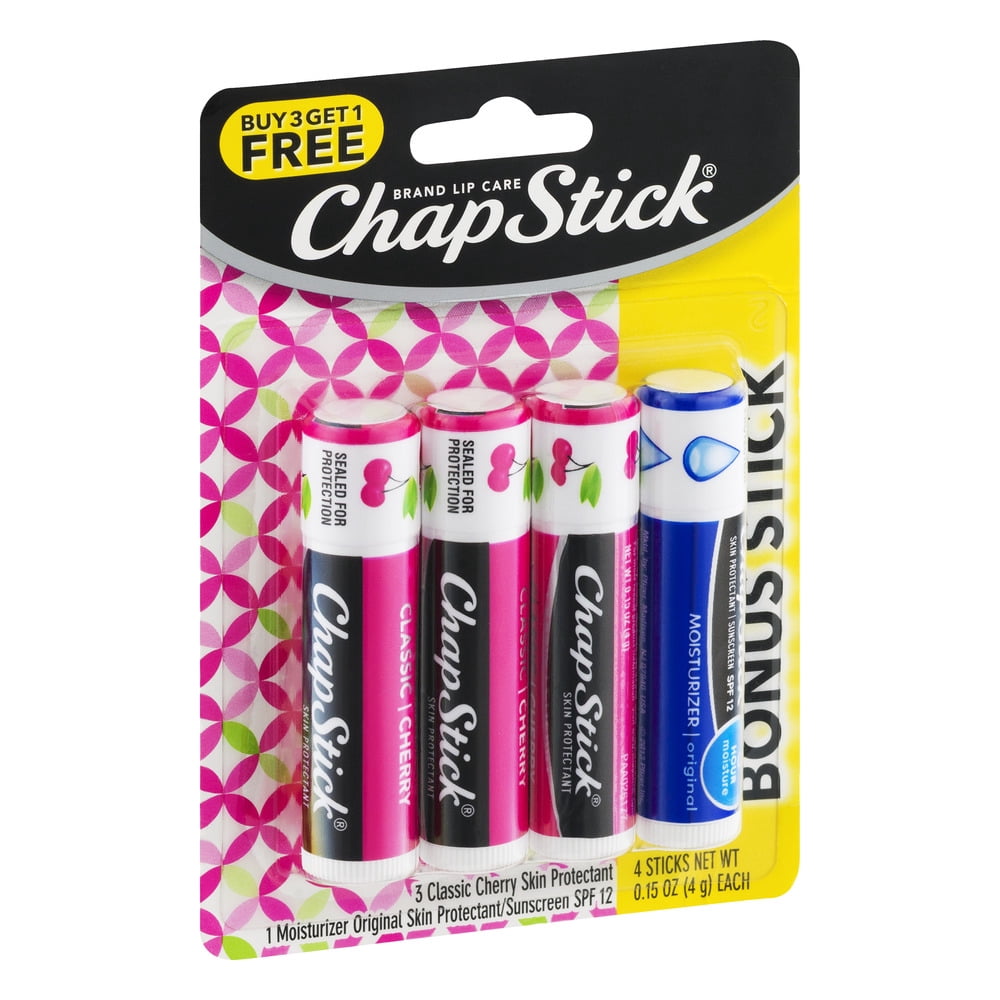 Chap Stick 3 Classic Cherry Plus One Bonus Orginial Protectant