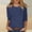 05-Navy, variant on Women's Crew Neck 3/4 Sleeve Striped Print Top, Contrast Trim Casual Slim Fit Basic T-Shirt Blouse for Spring Summer Daily Wear 05-Navy S