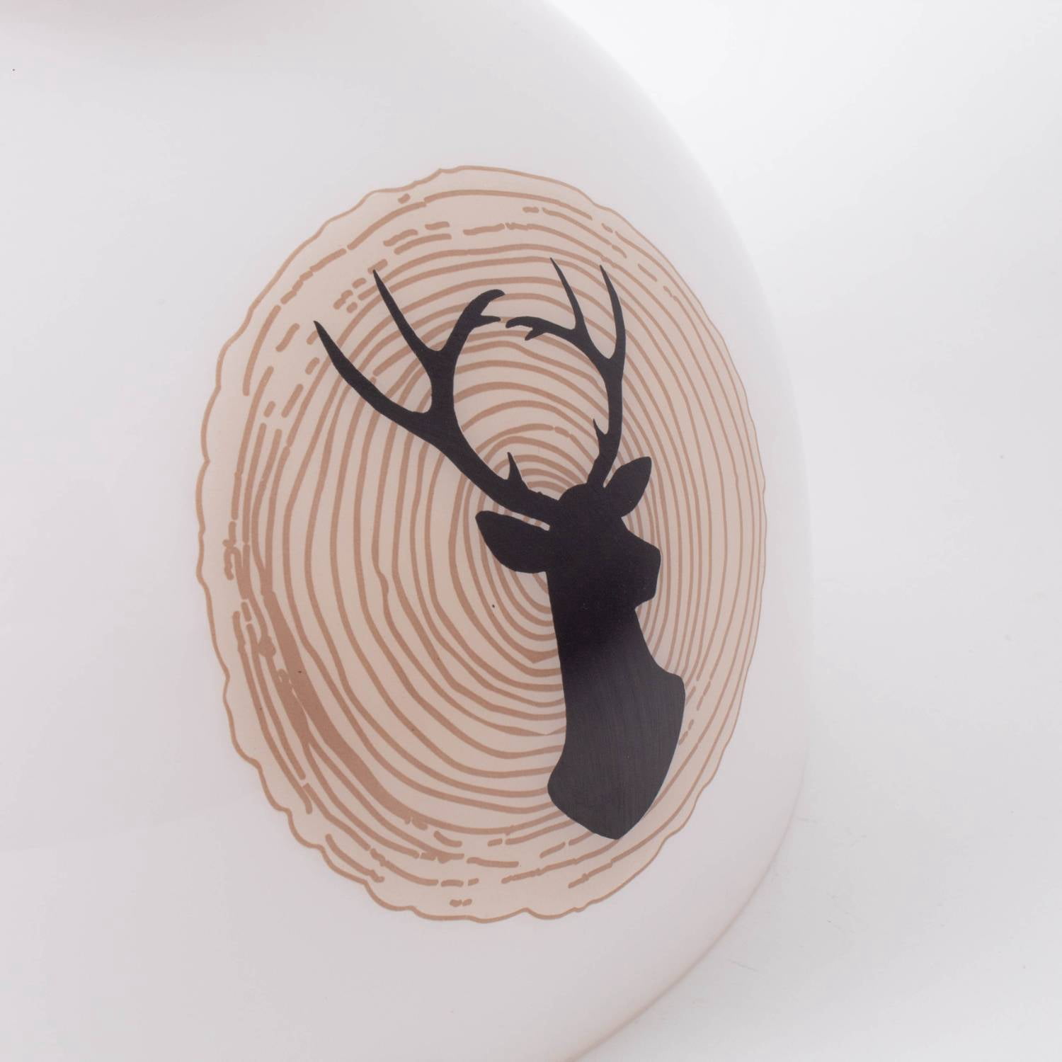 Aladdin Oil Lamp Shade - Student Design Glass Lampshade with 10 Inch Base Fitter, Deer on White Background