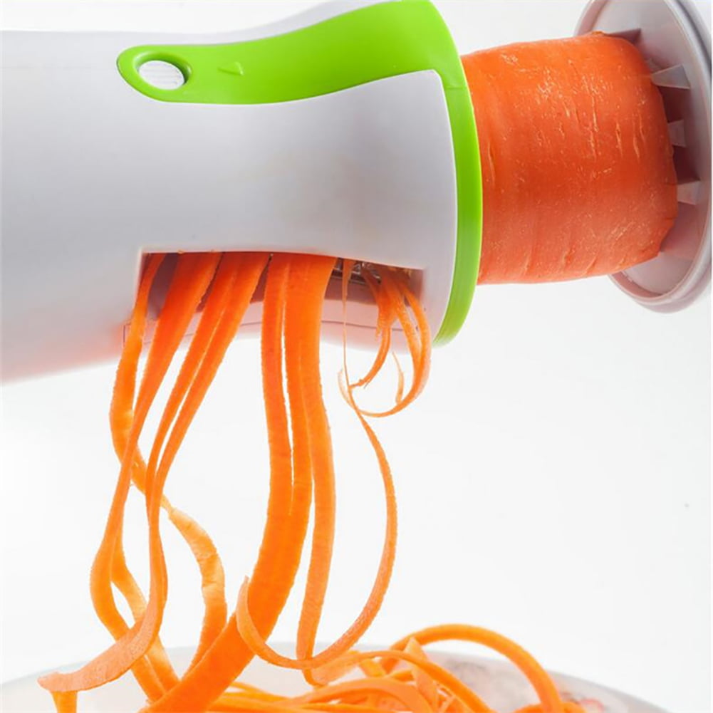 Upgraded 5 in1 Handheld Spiralizer Vegetable Slicer, Heavy Duty Veggie  Spiral Cutter with Container, Carrot,Cucumber, Zucchini,Onion Spaghetti  Maker