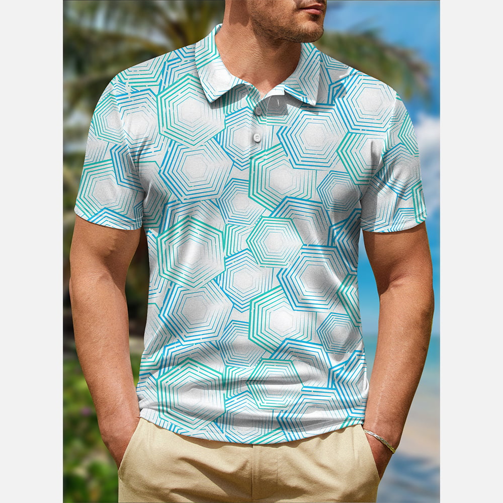 Men's Polo Shirt Regular Fit Performance Moisture Wicking Dry Golf Shirts  For Men Short Sleeve Shirts Button Short Polo, S-4XL