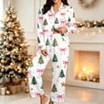 thumbnail image 2 of Vetsdori 2 Pieces Pajamas Sets for Women Christmas Pockets Sleepwear Long Sleeve with Pants Button up PJS Gifts,Collared Soft Ladies Homewear Pj Sets, 2 of 6