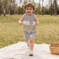 thumbnail image 6 of kaprioy Baby Boy Clothes Toddler Baby Boy Clothes 12 18 24 Month 2T 3T Summer Outfit Stripe Waffle Knit Sleeveless Vests Shirts Shorts Set, 6 of 8
