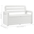 thumbnail image 4 of vidaXL Banc de Rangement de Jardin 132,5 cm Plastique Blanc, 4 of 5