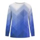 thumbnail image 4 of ICHUANYI Clearance Women Long Sleeves Casual Shirts Printing Round Neck Sweatshirt Pullover Loose Tunic Tops(Light Blue, XL) ICHUANYI WER2023081404149, 4 of 5