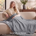 thumbnail image 5 of U by Bedsure Electric Heated Blanket Throw Size 50" x 60" with Preheat Function, Soft Flannel Grey, Fast Heating with 6 Time Settings (up to 10H) & 6 Heat Settings, Gifts for Grandma, 5 of 10