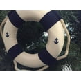 thumbnail image 3 of Handcrafted Decor New-Lifering-6-blue-XMASS White Lifering with Blue Bands Christmas Tree Ornament- 6 in., 3 of 3