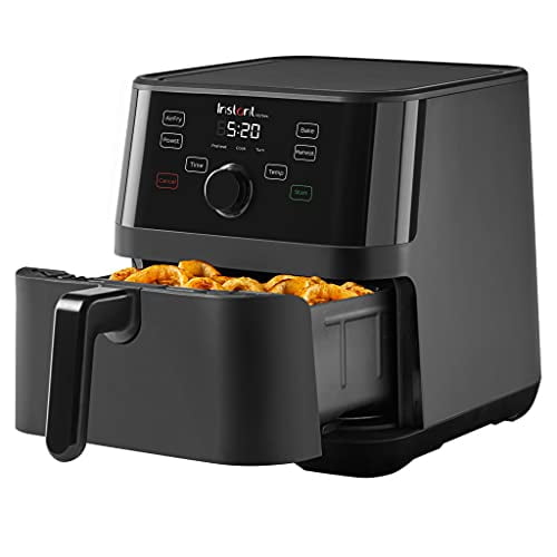 Instant Vortex 5.7 Quart Basket Air Fryer, Black - 4 Customizable One-Touch Cooking Programs, Digital Touchscreen