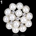thumbnail image 1 of Ayyufe Flower Rhinestone Imitation Pearl Brooch Pin DIY Bridal Wedding Bouquet, 1 of 6