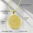 thumbnail image 4 of 3 ARCHES USA Names Of God Necklace Gold Plated With Chain-Double Sided Pendant Medallion Of The Names Of God In English And Hebrew, 4 of 5