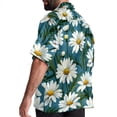 thumbnail image 3 of Daisy Men's Short Sleeve Spread Collar Poplin Button Down Casual Printed Summer Beach Unisex Shirts, 3 of 6