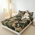 thumbnail image 4 of Homewish Retro Camo Twin Sheet Sets,Vintage Camouflage Twin Fitted Sheet,Brown Splashing Ink 03 For Boys Kids,Luxury Bedroom Decor,3-Piece, 4 of 7
