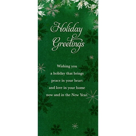 Holiday Photo Card Sale Designer Greetings Holiday Greetings: Snowflakes on Deep Green - Package of 8 Christmas Money / Gift Card Holders ()