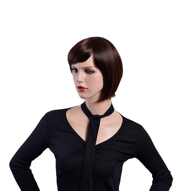 Peluca mullida corta natural para mujer con estilo y elegante ZefeiWu 8390611548841