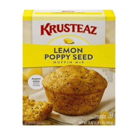 (3 Pack) Krusteaz Supreme Lemon Poppy Seed Muffin Mix, 17-Ounce (Almond Poppy Seed Muffin Recipe Best)