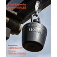 thumbnail image 3 of 4400 lbs Breaking Strength 100 FT Heavy Duty Rope Pulley Hoist System 5:1 Lifting Power with 2 Soft Loops Metal Wheels Bearing Block and Tackle for Lifting, 3 of 6
