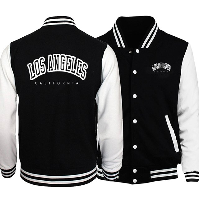 Ropa con letras Retro para hombre, uniforme de béisbol suelto, chaqueta de viaje de motorista al aire libre, moda de Los Ángeles, California, EE. UU., ciudad