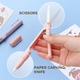 thumbnail image 4 of Dual-Tip Craft Knife and Mini Scissors Tool, Creative Portable Art Utility Cutter for Scrapbooking and Hand Account, Multipurpose Paper Cutting Tool A#015 Pink, 4 of 5